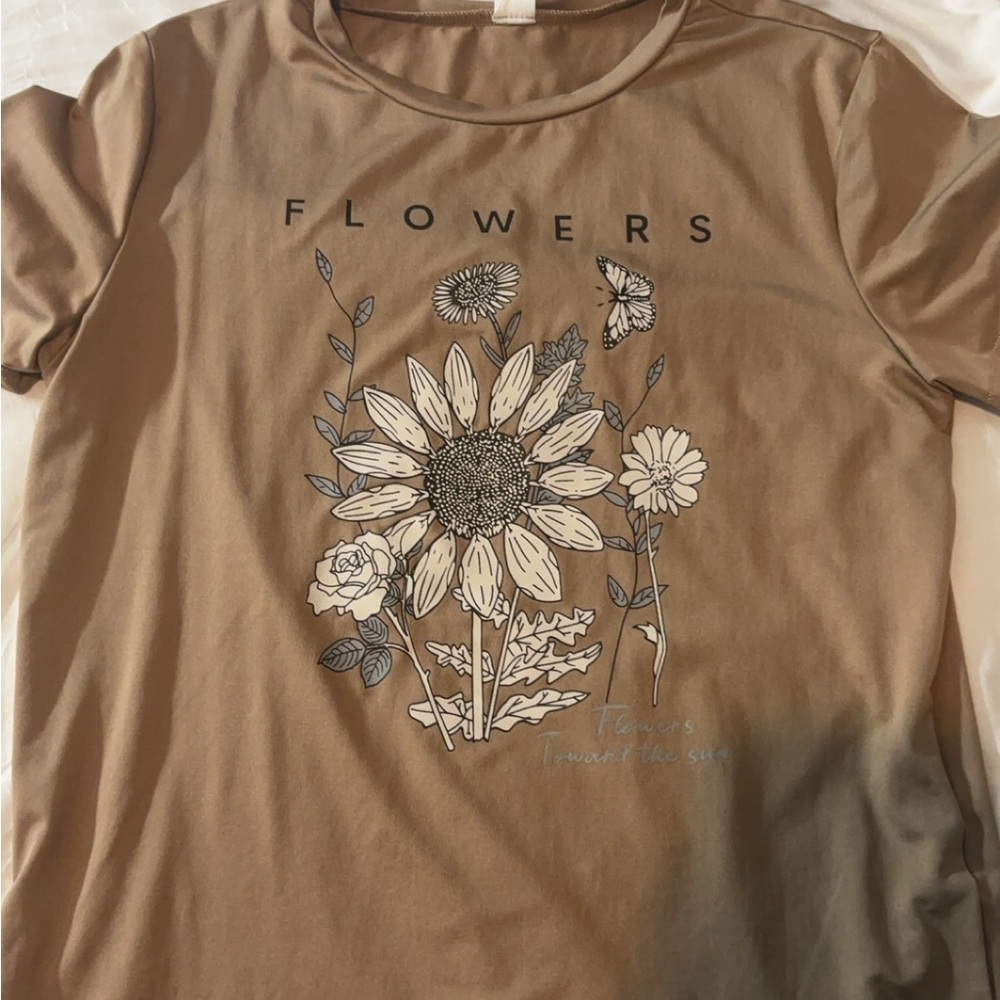 Floral Graphic Brown T-Shirt